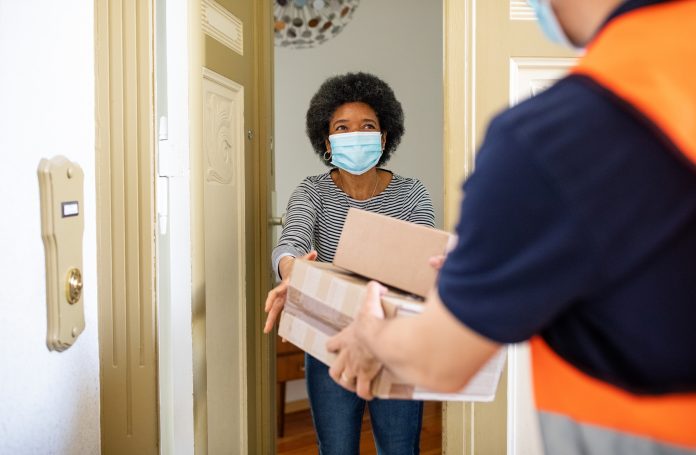 woman receiving package